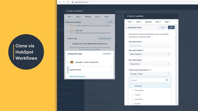 Clone via HubSpot Workflows