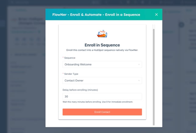 Manually Enroll Contact into a Sequence