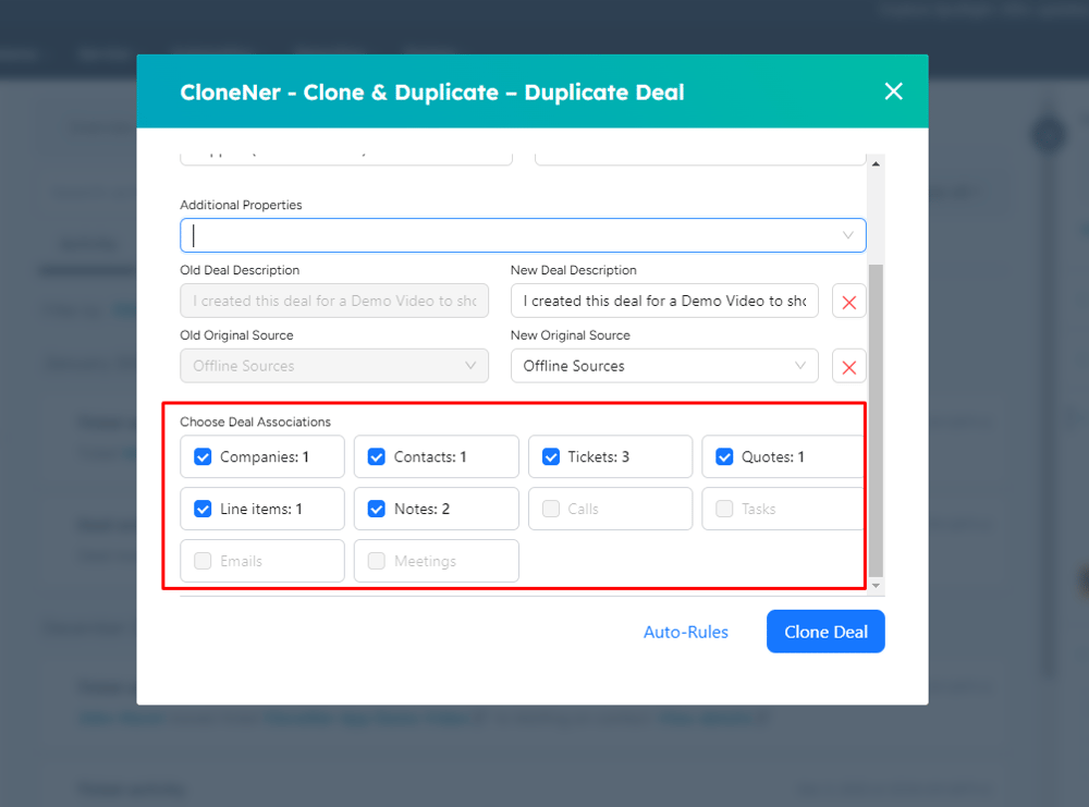 CloneNer - Duplicate HubSpot Deals, Contacts, and Tickets