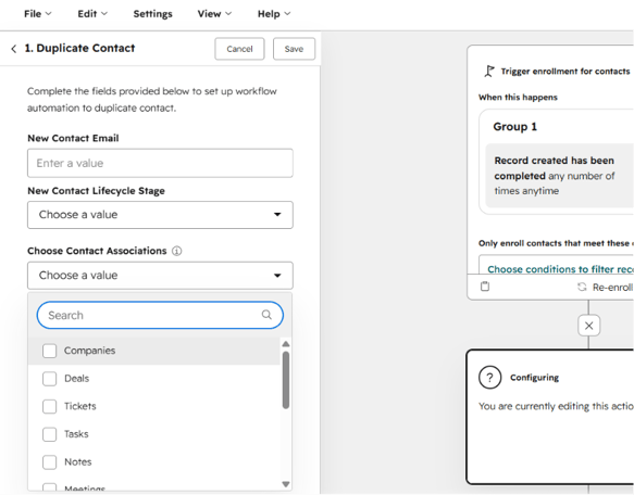clonener contact workflows