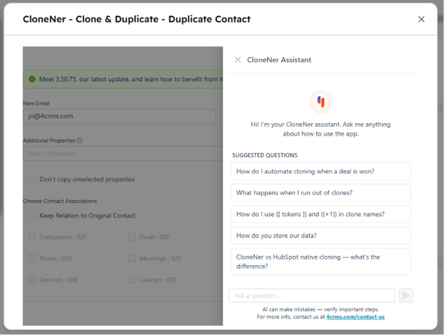 clonener contact