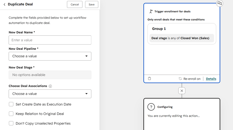 Duplicate Deal via Workflow