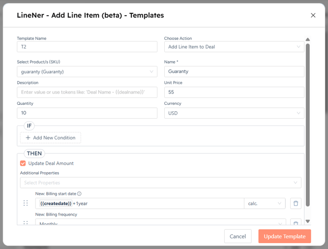 add line items