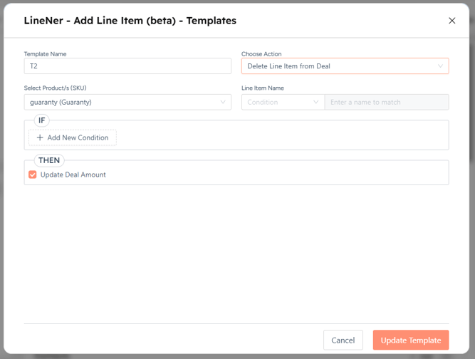 delete line items
