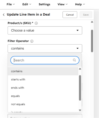 filter operator