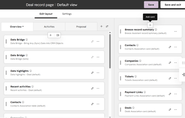 Deal record page