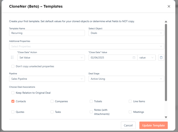 CloneNer Templates for Deals