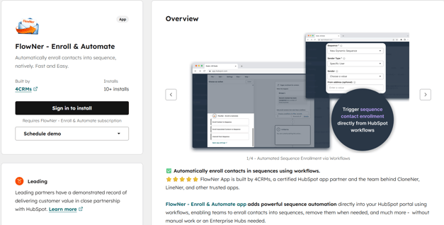 FlowNer HubSpot Listing 