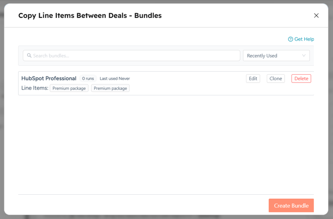 Copy Line Items Bundles