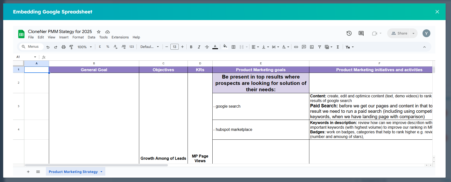 Google Spreadsheet