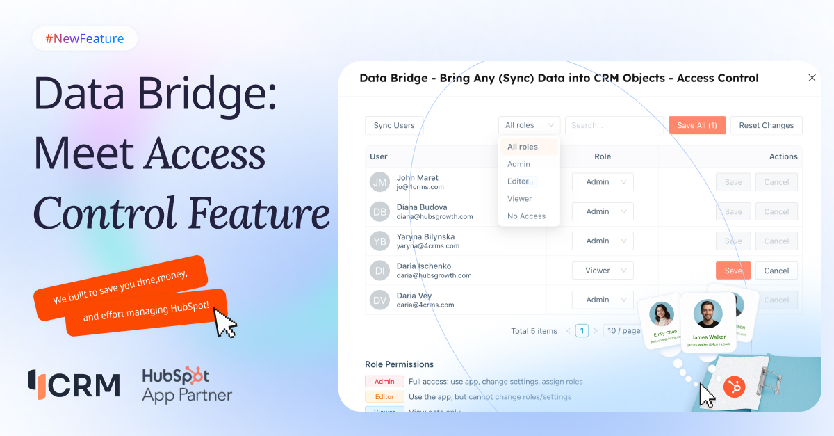 Introducing Access Control in Data Bridge: A Must-Have Feature for Growing HubSpot Teams
